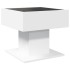 Mesa de centro con luz LED madera ingeniería blanca 50x50x45