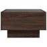 Mesa de centro y LED madera ingeniería marrón roble 50x50x30