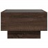 Mesa de centro y LED madera ingeniería marrón roble 50x50x30