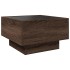 Mesa de centro y LED madera ingeniería marrón roble 50x50x30