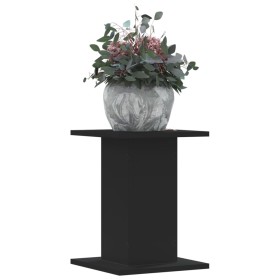 Soportes de plantas 2 uds madera ingeniería negro 30x30x40