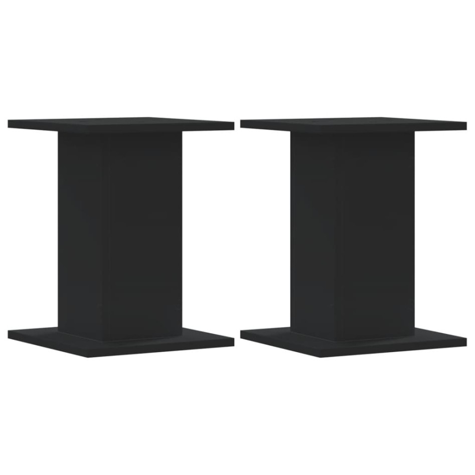 Soportes de plantas 2 uds madera ingeniería negro 30x30x40