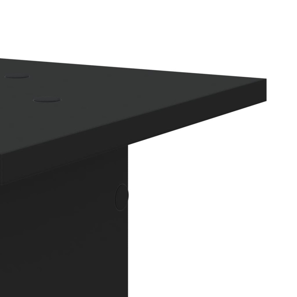 Soportes de plantas 2 uds madera ingeniería negro 30x30x40