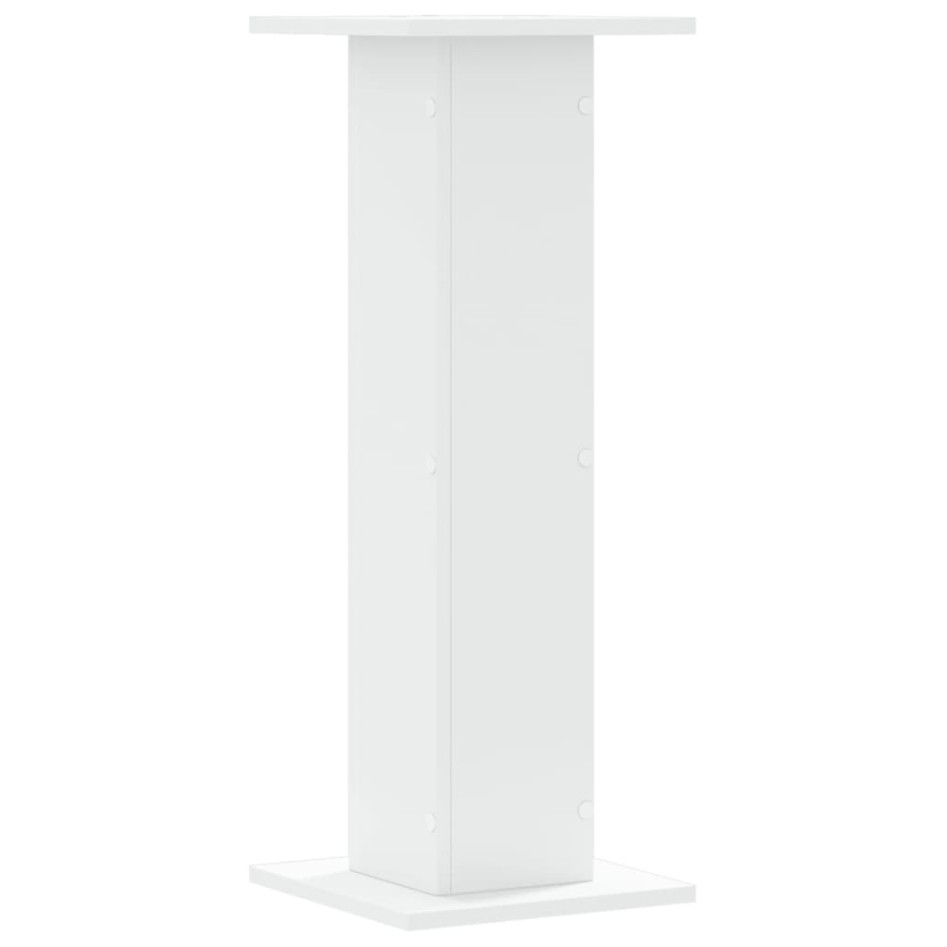 Soportes de plantas 2 uds madera ingeniería blanco 30x30x80