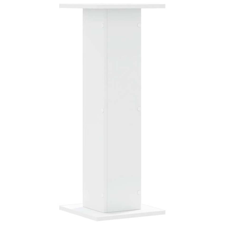 Soportes de plantas 2 uds madera ingeniería blanco 30x30x80