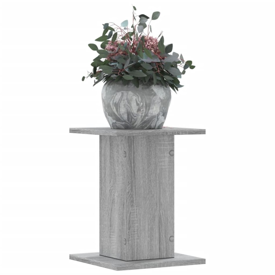 Soportes para plantas 2 uds madera gris Sonoma 30x30x40