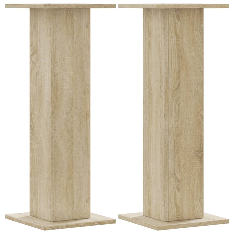 Soportes para plantas 2 uds madera roble Sonoma 30x30x80