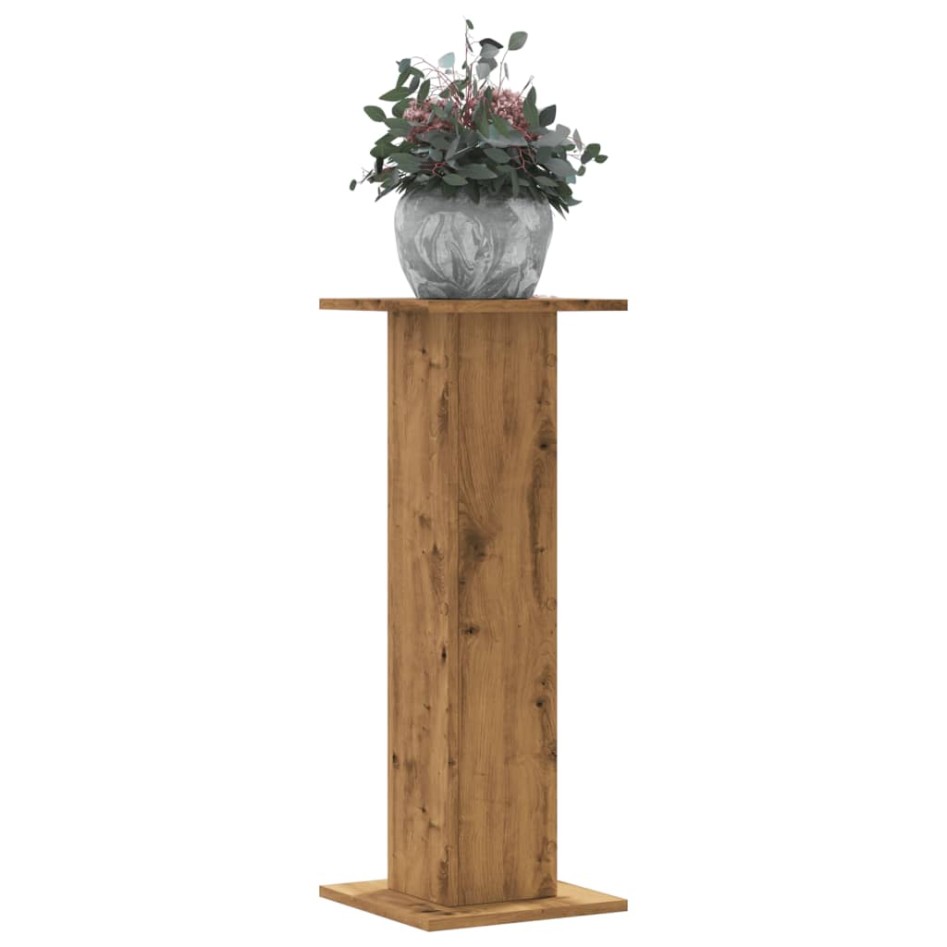 Soportes para plantas 2 uds madera roble artisian 30x30x80