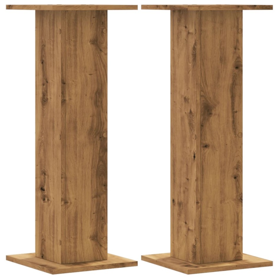 Soportes para plantas 2 uds madera roble artisian 30x30x80