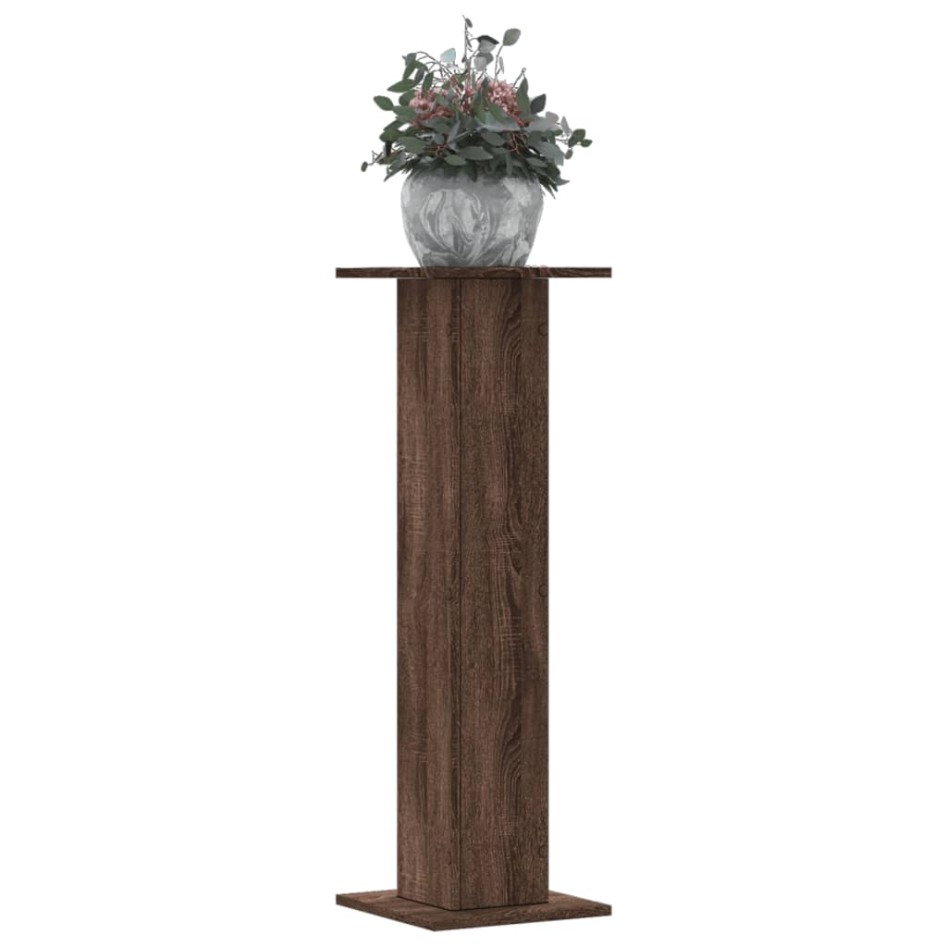 Soportes para plantas 2 uds madera marrón roble 30x30x95