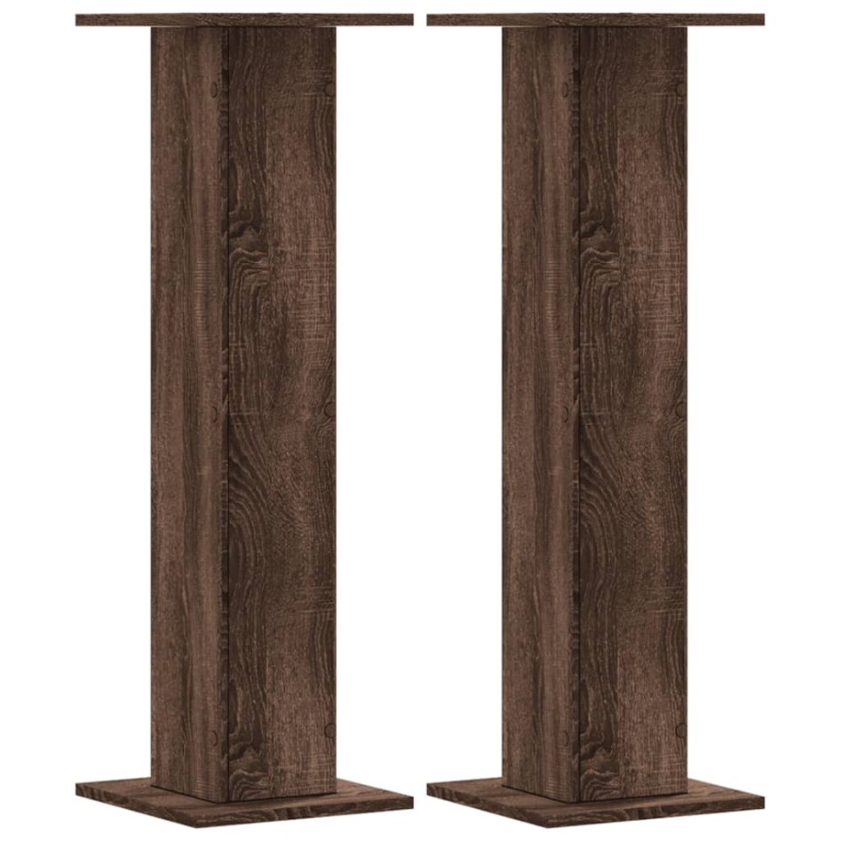 Soportes para plantas 2 uds madera marrón roble 30x30x95