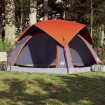 Tienda de campaña para 4 personas impermeable gris y naranja