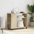 Mesa auxiliar con ruedas madera roble Sonoma 70x35x60
