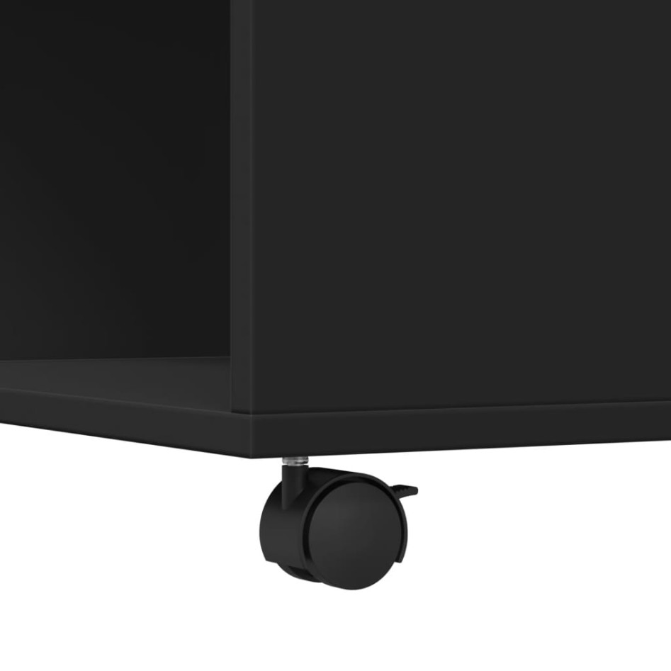 Mesa de centro madera de ingeniería negro 80x80x40