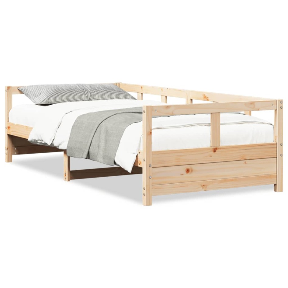 Sofá cama madera maciza de pino natural 80x200