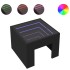 Mesita de noche con Infinity LED negro 40x40x30