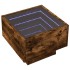 Mesita de noche con Infinity LED roble ahumado 40x40x30