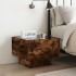 Mesita de noche con Infinity LED roble ahumado 40x40x30