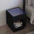 Mesita de noche con Infinity LED negra 40x40x50