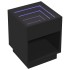 Mesita de noche con Infinity LED negra 40x40x50