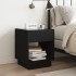 Mesita de noche con Infinity LED negra 40x40x50
