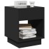 Mesita de noche con Infinity LED negra 40x40x50