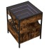 Mesita de noche con Infinity LED roble ahumado 40x40x51