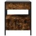 Mesita de noche con Infinity LED roble ahumado 40x40x51
