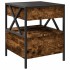 Mesita de noche con Infinity LED roble ahumado 40x40x51