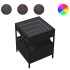 Mesita de noche con Infinity LED negra 40x40x51