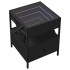 Mesita de noche con Infinity LED negra 40x40x51