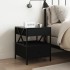 Mesita de noche con Infinity LED negra 40x40x51