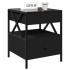 Mesita de noche con Infinity LED negra 40x40x51
