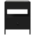 Mesita de noche con Infinity LED negra 40x40x51