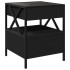 Mesita de noche con Infinity LED negra 40x40x51