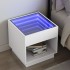 Mesita de noche con Infinity LED blanca 50x50x50