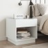 Mesita de noche con Infinity LED blanca 50x50x50