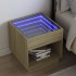 Mesita de noche con Infinity LED roble Sonoma 50x50x50