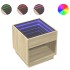 Mesita de noche con Infinity LED roble Sonoma 50x50x50