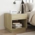 Mesita de noche con Infinity LED roble Sonoma 50x50x50