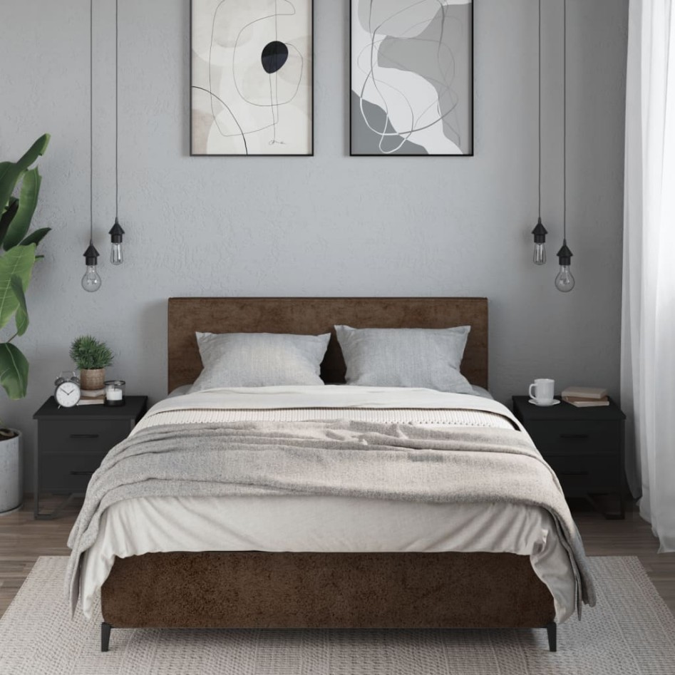 Mesitas de noche 2 uds madera de ingeniería negro 40x41x40