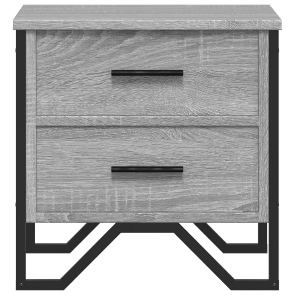 Mesita de noche 2 uds madera ingeniería gris Sonoma 40x41x40
