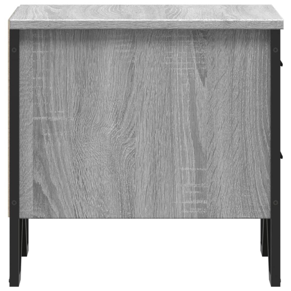 Mesita de noche 2 uds madera ingeniería gris Sonoma 40x41x40