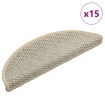 Alfombrillas autoadhesivas sisal 15 uds verde claro 56x17x3 cm