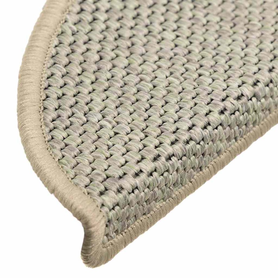 Alfombrillas autoadhesivas sisal 15 uds verde claro 56x17x3