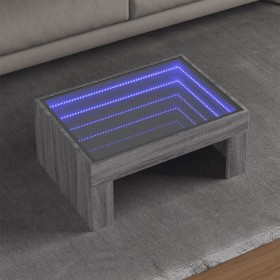 Mesa de centro con Infinity LED gris Sonoma 70x50x30