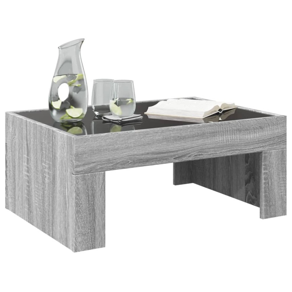 Mesa de centro con Infinity LED gris Sonoma 70x50x30