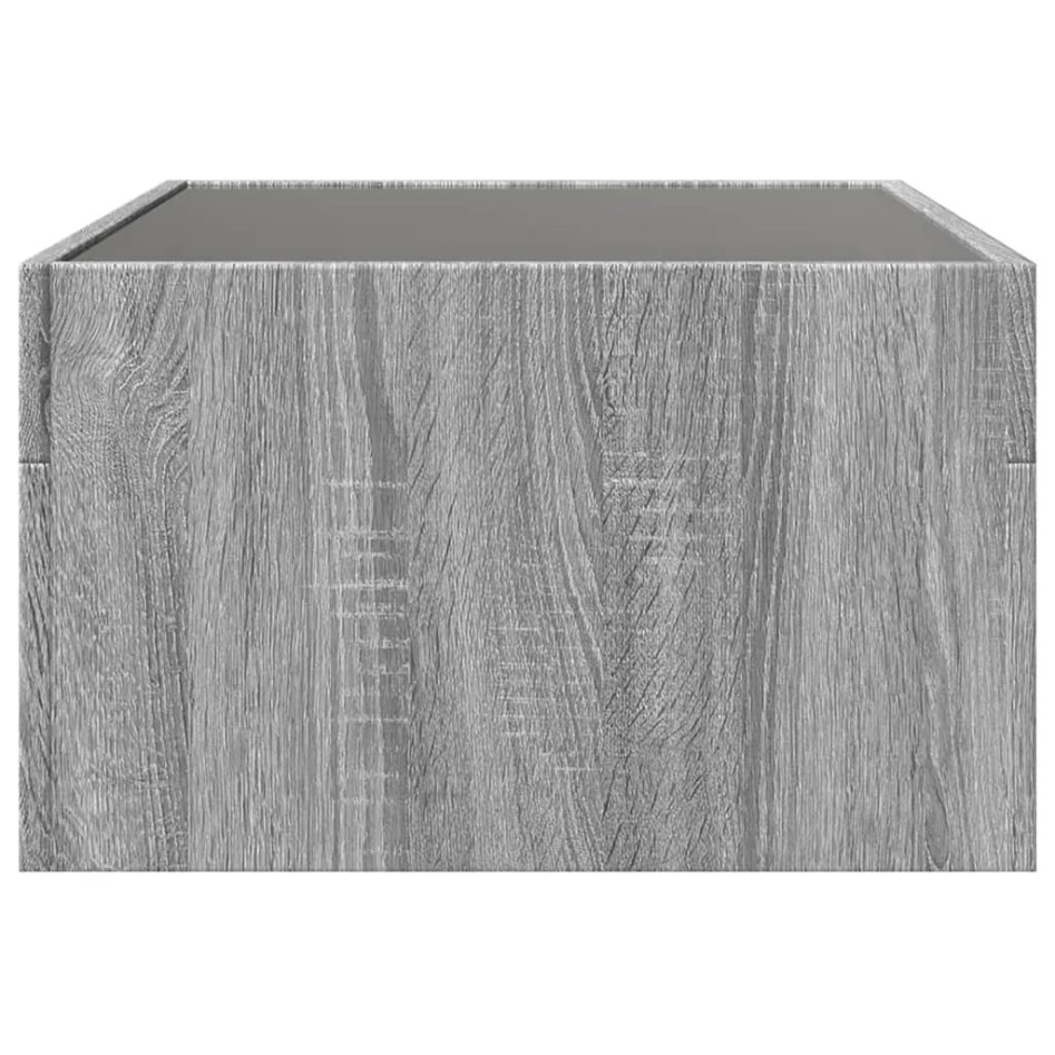 Mesa de centro con Infinity LED gris Sonoma 70x50x30
