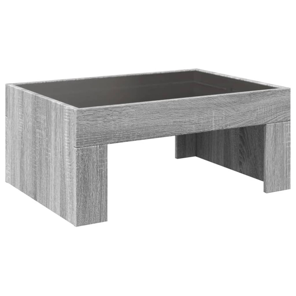 Mesa de centro con Infinity LED gris Sonoma 70x50x30