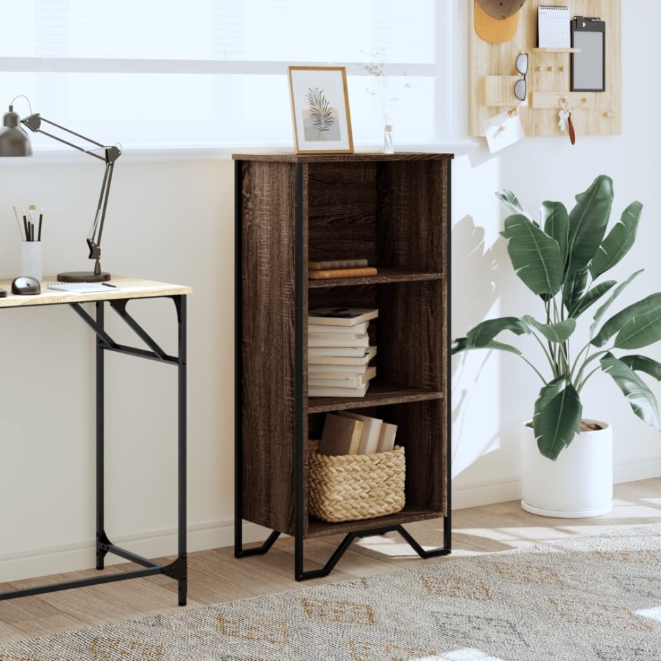 Estantería madera de ingeniería marrón roble 50x31x106